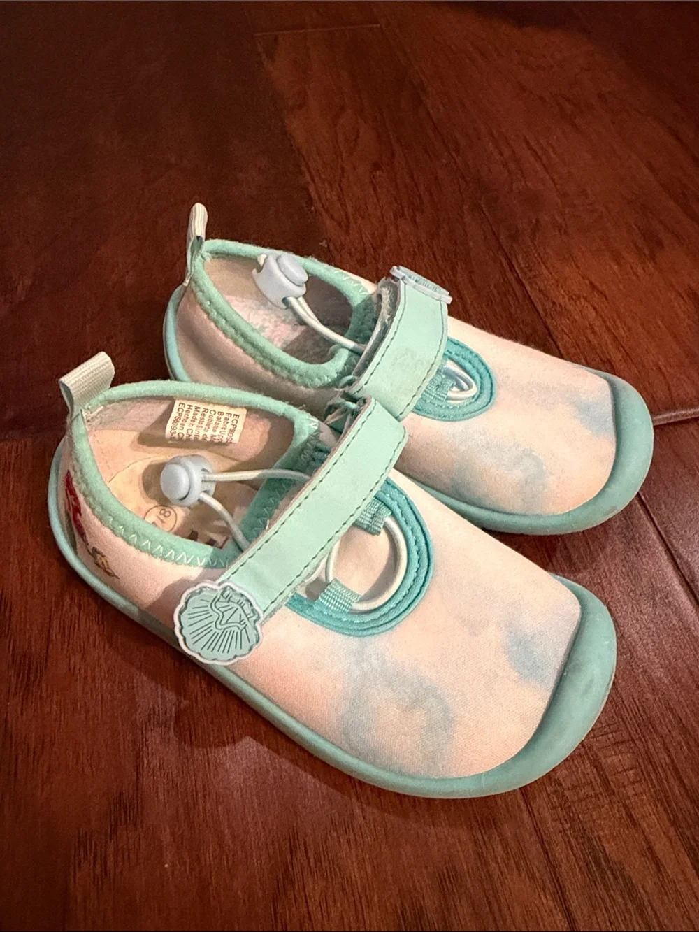 Disney Mint and White Tie-Dye Kids Water Mary Jane Shoes